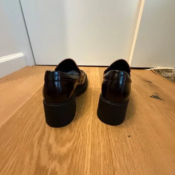 NIB! SOLD OUT COLOR! MIISTA KARINA BURGUNDY BRUSH OFF LEATHER LOAFERS sz38 - Picture 9 of 15